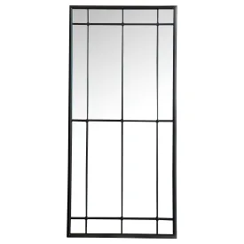 Annetta 24 x 52 Inch Window Pane Floor or Wall Mirror Black