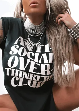 ANTISOCIAL OVERTHINKERS CLUB SIDE SLIT TEE