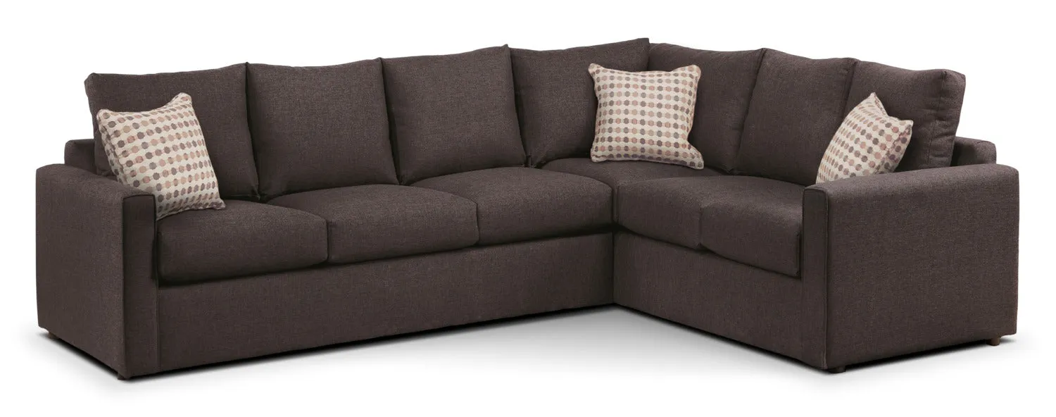 Athina 2-Piece Sectional with Left-Facing Queen Sofa Bed - Nutmeg