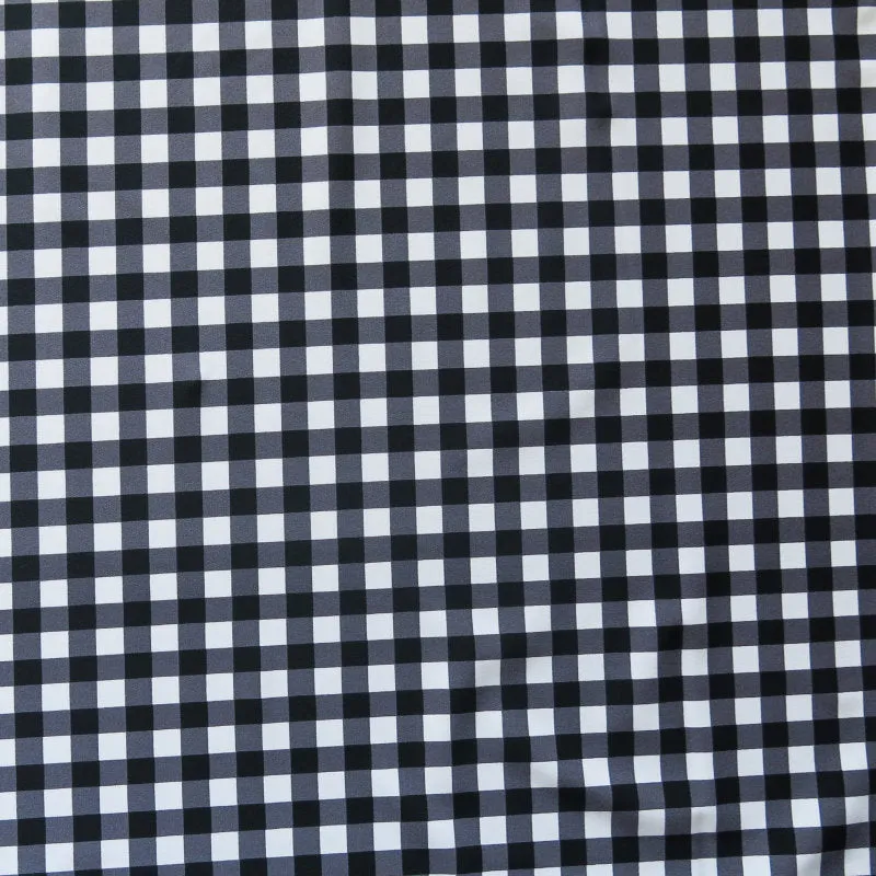 Black and White Gingham Nylon Spandex Swimsuit Fabric