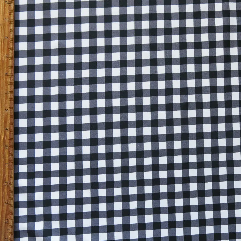 Black and White Gingham Nylon Spandex Swimsuit Fabric