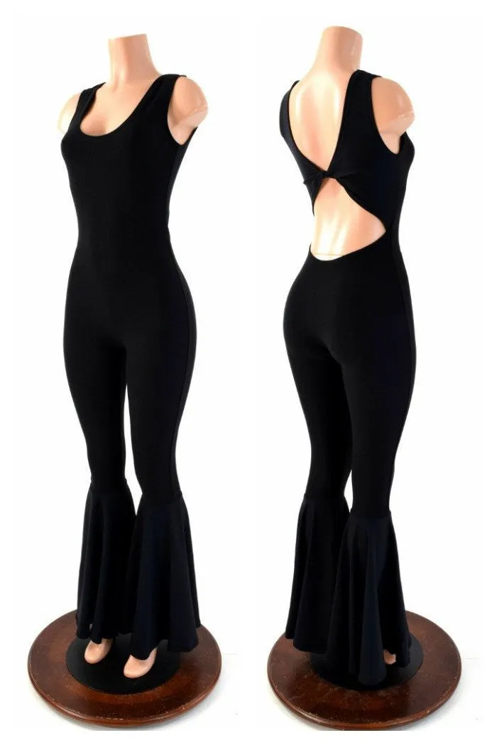 Black Zen Twist Back Catsuit