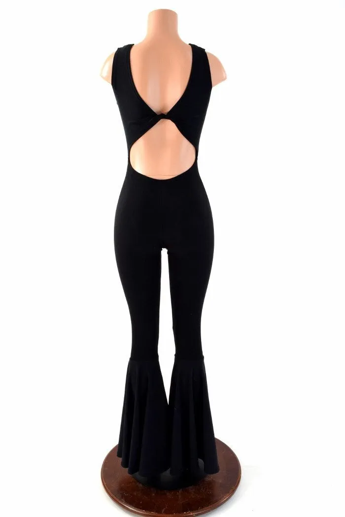 Black Zen Twist Back Catsuit