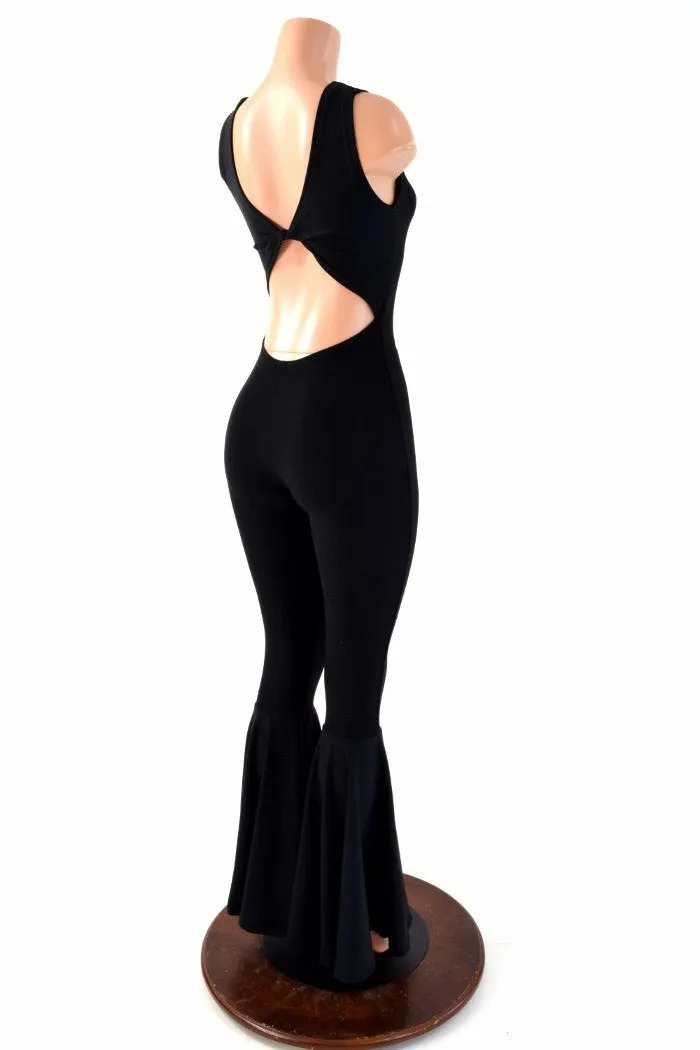 Black Zen Twist Back Catsuit