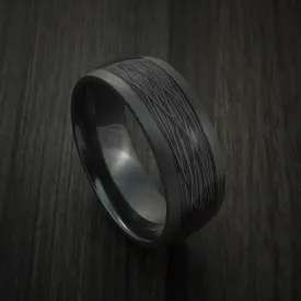 Black Zirconium and Wire Men's Ring Custom Made Choose your Color