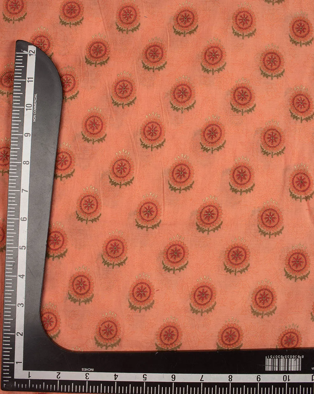 Booti Foil Hand Block Chanderi Fabric