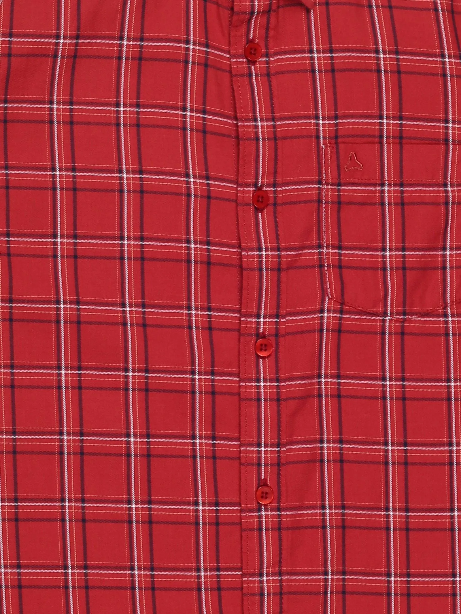 BOY'S RED CHECK REGULAR FIT SHIRT