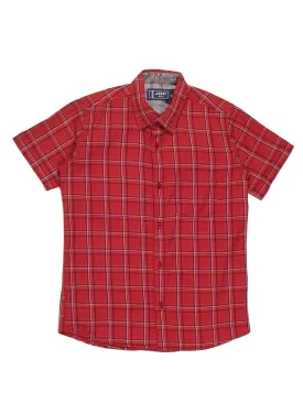 BOY'S RED CHECK REGULAR FIT SHIRT