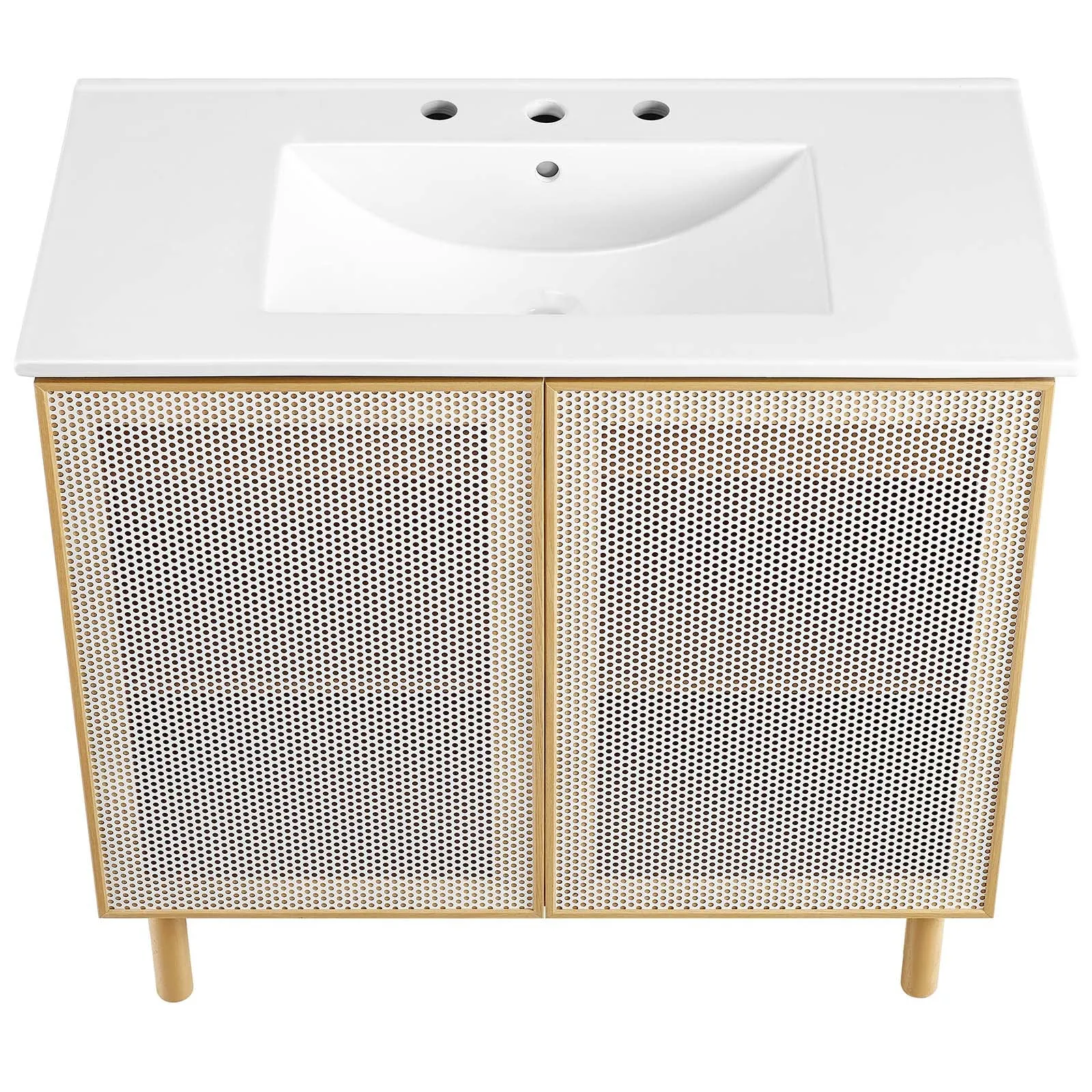 Calla 36" Perforated Metal Bathroom Vanity by Modway