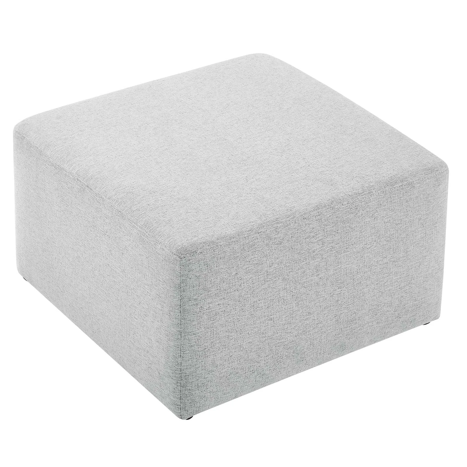 Callum Large 28" Square Woven Heathered Fabric Upholstered Ottoman by Modway