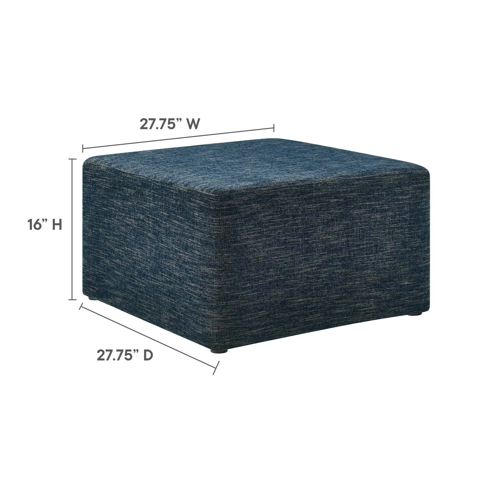 Callum Large 28" Square Woven Heathered Fabric Upholstered Ottoman by Modway