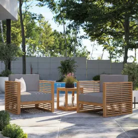 Carlsbad 	3-Piece Teak Wood Outdoor Patio Outdoor Patio Set by Modway