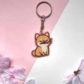 Cherry Blossom Shiba Charm - Frosted Pink