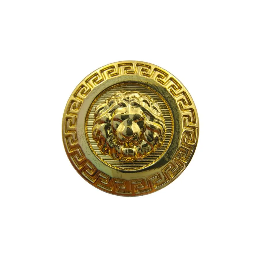 Classic Antique Brass Lion Vintage Metal Shank Buttons (Pack of 8 Buttons)