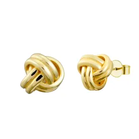 Classic Gold Eternity Love Knot Stud Earrings