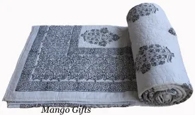 Cotton Handblock Print Quilt Queen Double Bed Size