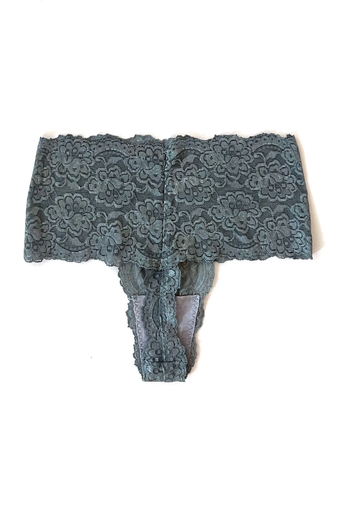 Echo High Rise Lace Thong in Teal