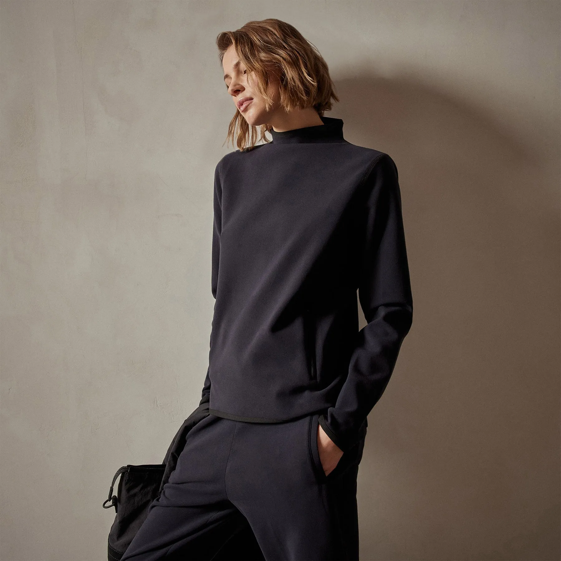 Long Sleeve Polar Fleece Turtleneck - Black