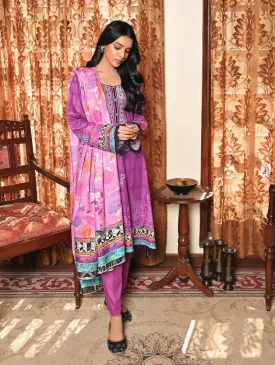 Mirha Printed Unstitched Lawn Pakistani Suits with Embroidery