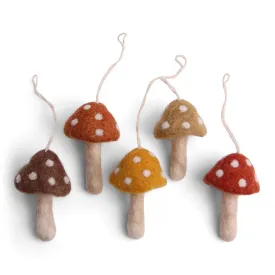 Mushrooms Christmas Ornaments (Set of 5) | Rusty Red by Én Gry & Sif