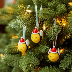 PACK OF THREE DECORATIONS- CHRISTMAS BEES