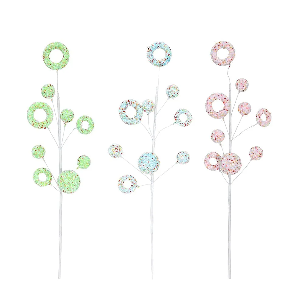 Pastel Sprinkles Donut Pick Asst (54cm)