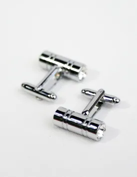 Silver Cylinder Cufflink